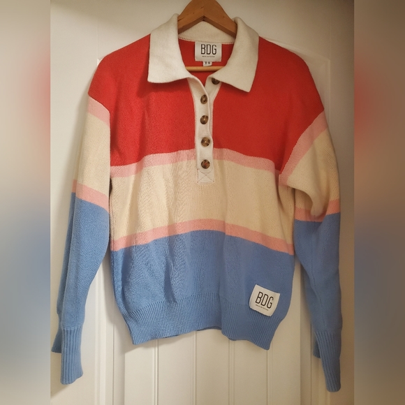 BDG Rena Long Sleeve Rugby Sweater - Picture 8 of 9